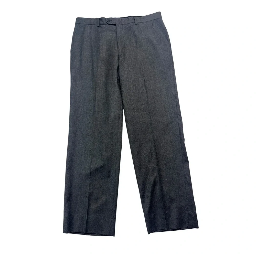 Linea Naturale 35x30 Gray Zignone Flannel Wool Cashmere Pants Trousers Italy